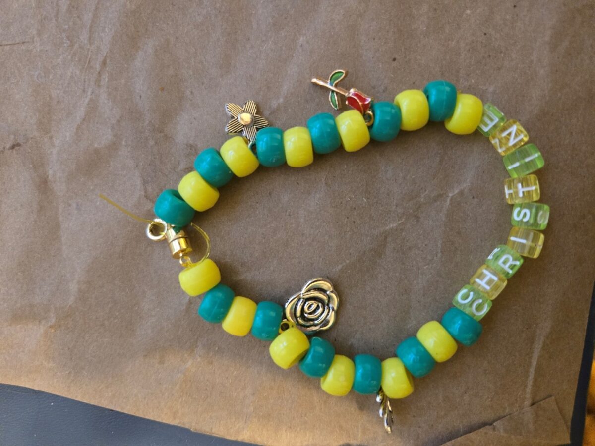 Personalized Beaded Bracelet with The Name Christine