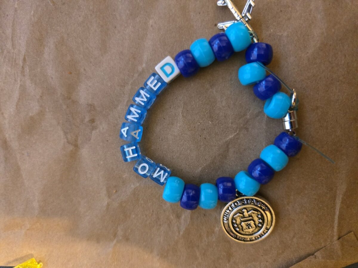 Handmade Blue Beads Bracelet With Name and Locket