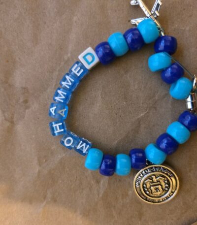 Handmade Blue Beads Bracelet With Name and Locket